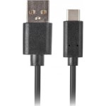 Lanberg Regular USB 2.0 Cable USB-C male - USB-A male Μαύρο 0.5m (CA-USBO-10CU-0005-BK)