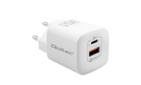 Qoltec Φορτιστής Χωρίς Καλώδιο με Θύρα USB-A και Θύρα USB-C 35W Power Delivery / Quick Charge 3.0 Λευκός (50763)