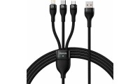 Baseus Flash Series Braided USB to Type-C / Lightning / micro USB Cable Μαύρο 1.2m
