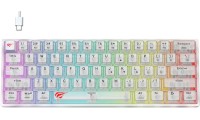 Havit KB877L Gaming Μηχανικό Πληκτρολόγιο 60% με Custom διακόπτες και RGB φωτισμό (Αγγλικό US) Transparent White