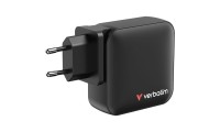 Verbatim Φορτιστής Χωρίς Καλώδιο GaN με Θύρα USB-A και 3 Θύρες USB-C 165W Power Delivery Μαύρος (32216)