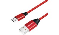 LogiLink Braided USB 2.0 to micro USB Cable Κόκκινο 0.3m