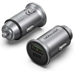 Vention Φορτιστής Αυτοκινήτου 18W με Θύρες: 1xUSB 1xType-C Γκρι
