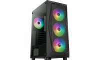 Aerocool Falcon A-BK-v2 Gaming Midi Tower με Πλαϊνό Παράθυρο και RGB Φωτισμό Μαύρο