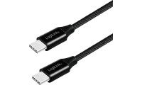LogiLink Braided USB 2.0 Cable USB-C male - USB-C male Μαύρο 1m