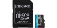Kingston microSDXC 128GB Class 10 U3 V30 A2 UHS-I με αντάπτορα