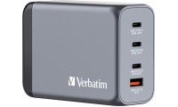 Verbatim Φορτιστής Χωρίς Καλώδιο GaN με Θύρα USB-A και 3 Θύρες USB-C Power Delivery / Quick Charge 3.0 Γκρι (GNC-240)