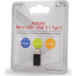 Savio Μετατροπέας micro USB female σε USB-C male (AK-31/B)