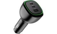 Alogic Φορτιστής Αυτοκινήτου 165W 3A με Θύρες: 1xUSB 2xType-C μαζί με Καλώδιο Type-C Καφέ Χρώμα