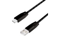 LogiLink Flat USB 2.0 Cable USB-A male - USB-C male Μαύρο 1m