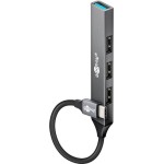 Goobay USB 3.0 Hub 4 Θυρών με σύνδεση USB-C Γκρι