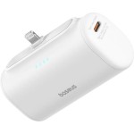 Baseus Compact Series Built-in Lightning Power Bank 5000mAh 20W Power Delivery / Quick Charge 3.0 Λευκό