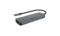 Icy Box IB-DK4034A-CPD USB-C Docking Station με HDMI 4K PD Ethernet Γκρι