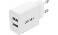 Unitek Φορτιστής Χωρίς Καλώδιο με 2 Θύρες USB-A 12W Λευκός (P1113A-EU)