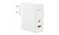 Baseus Φορτιστής Χωρίς Καλώδιο με Θύρα USB-A και Θύρα USB-C 100W Power Delivery / Quick Charge 4.0 Λευκός (GaN5 Pro)