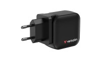 Verbatim Φορτιστής Χωρίς Καλώδιο GaN με Θύρα USB-A και 2 Θύρες USB-C 70W Power Delivery / Quick Charge 3.0 / Quick Charge 4.0 Μαύρος (32229)