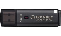 Kingston IronKey Locker+ 50 G2 128GB USB 3.2 Stick Μαύρο