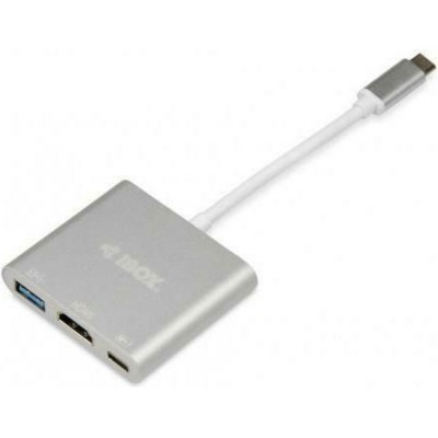 iBox USB-C Docking Station με HDMI 4K PD Ασημί (IUH3CFT1)