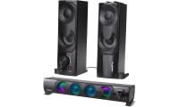 Audiocore AC955 Ηχεία Υπολογιστή 2.0 με RGB Φωτισμό και Ισχύ 3W σε Μαύρο Χρώμα