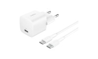Belkin Φορτιστής με Θύρα USB-C και Καλώδιο USB-C - USB-C 25W Power Delivery Λευκός (BOOST Charge)