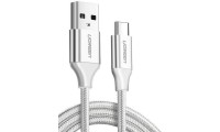 Ugreen Braided USB 2.0 Cable USB-C male - USB-A male Λευκό 2m