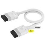 Corsair iCUE LINK Cable, 2x 200mm with Straight connectors Λευκό