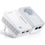 TP-LINK TL-WPA4226KIT v5 Powerline Διπλό για Ασύρματη Σύνδεση Wi‑Fi 4 με Passthrough Πρίζα και 2 Θύρες Ethernet