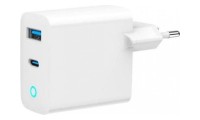 Gembird Φορτιστής Χωρίς Καλώδιο GaN με Θύρα USB-A και Θύρα USB-C 45W Power Delivery / Quick Charge 3.0 Λευκός (TA-UC-PDQC45L-W-01)