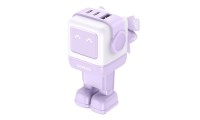 Ugreen Φορτιστής Χωρίς Καλώδιο GaN με Θύρα USB-A και 2 Θύρες USB-C 65W Power Delivery / Quick Charge 4.0 Μωβ (Robot)