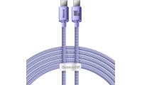 Baseus Crystal Shine Braided USB 2.0 Cable USB-C male - USB-C male 100W Μωβ 2m