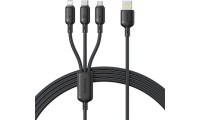 Baseus Rapid Series 3-in-1 USB to Cable 5A Μαύρο 1.5m P10377705123-00
