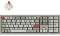 Keychron V6 Max Retro V6M-R3 Gaming Μηχανικό Πληκτρολόγιο με Custom Brown διακόπτες και RGB φωτισμό (Αγγλικό US) Γκρι