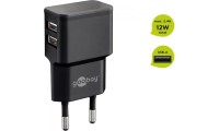 Goobay Φορτιστής Χωρίς Καλώδιο με 2 Θύρες USB-A Μαύρος (44951)