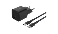 Belkin Φορτιστής με Θύρα USB-C και Καλώδιο USB-C - USB-C 25W Power Delivery Μαύρος (Boost Charge)