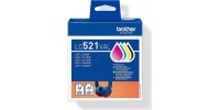 Brother LC521VAL Γνήσιο Πακέτο 4 Μελανιών Εκτυπωτή InkJet Κίτρινο / Κυανό / Ματζέντα / Μαύρο
