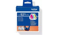 Brother LC521VAL Γνήσιο Πακέτο 4 Μελανιών Εκτυπωτή InkJet Κίτρινο / Κυανό / Ματζέντα / Μαύρο