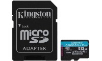 Kingston SDXC 512GB Class 10 U3 V30 A2 UHS-I με αντάπτορα