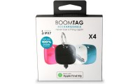 Boompods BoomTag Rechargeable 4 Pack Apple Find My Tracker Black, Blue, White, Pink