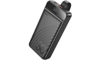 Hoco J123Β Power Bank 30000mAh 20W με 3 Θύρες USB-A και Θύρα USB-C Quick Charge 2.0 / Quick Charge 3.0 Μαύρο
