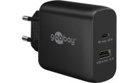 Goobay Φορτιστής Χωρίς Καλώδιο με Θύρα USB-A και Θύρα USB-C Power Delivery Μαύρος (65409)