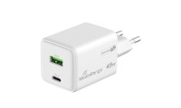 MediaRange Φορτιστής Χωρίς Καλώδιο GaN με Θύρα USB-A και Θύρα USB-C 45W Power Delivery Λευκός (MRMA113-2)