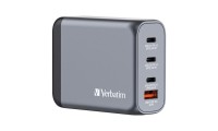 Verbatim Φορτιστής Χωρίς Καλώδιο με Θύρα USB-A και 3 Θύρες USB-C 100W Power Delivery / Quick Charge 3.0 Γκρι (GNC-100)