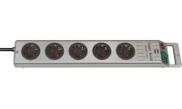 Brennenstuhl Super-Solid Line Πολύπριζο Ασφαλείας 5 Θέσεων με Διακόπτη και Καλώδιο 2.5m Ασημί