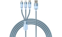Baseus Starspeed Braided USB to Lightning / Type-C / micro USB Cable 3.5A Μπλε 1.2m