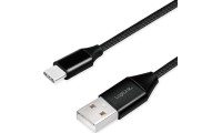 LogiLink Braided USB 2.0 Cable USB-C male - USB-A male Μαύρο 0.3m