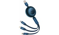 Baseus Bright Mirror 2 Retractable USB to Lightning / Type-C / micro USB Cable Μπλε 1.1m