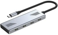 Gembird Hub 4 Θυρών USB 2.0 με σύνδεση USB-C Ασημί