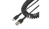 StarTech Spiral USB 2.0 Cable USB-C male - USB-A male Μαύρο 1m (S55148206)