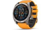 Garmin Fenix 8 Titanium 51mm Αδιάβροχο Smartwatch με Παλμογράφο Sapphire Titanium With Spark Orange