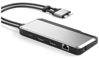 Docking Station Alogic Super Dock USB-C- 10-in-1 Dual Display 4K 60Hz Space Gray